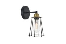  LD4047W5BRB - Auspice 1 light brass and black Wall Sconce