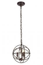  LD5015D12DCB - Wallace Collection Pendant D11.8 H13.8 Lt:3 Dark Copper Brown Finish