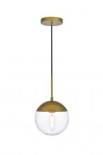  LD6031BR - Eclipse 1 Light Brass Pendant with Clear Glass