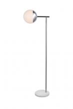  LD6100C - Eclipse 1 Light Chrome Floor Lamp with Frosted White Glass