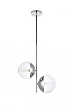  LD6119C - Eclipse 2 Lights Chrome Pendant with Clear Glass