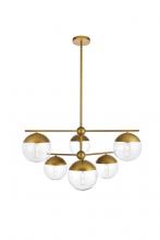  LD6145BR - Eclipse 6 Lights Brass Pendant with Clear Glass