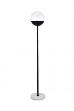  LD6147BK - Eclipse 1 Light Black Floor Lamp with Clear Glass