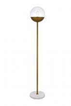  LD6151BR - Eclipse 1 Light Brass Floor Lamp with Clear Glass