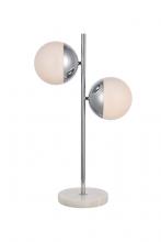  LD6154C - Eclipse 2 Lights Chrome Table Lamp with Frosted White Glass