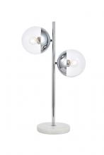  LD6155C - Eclipse 2 Lights Chrome Table Lamp with Clear Glass