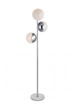  LD6160C - Eclipse 3 Lights Chrome Floor Lamp with Frosted White Glass