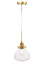  LD6254BR - Lyle 1 light Brass and Clear seeded glass pendant