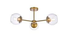 Elegant LD648F26BR - Briggs 26 Inch Flush Mount in Brass with Clear Shade
