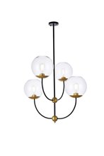  LD652D30BRK - Lennon 31.5 Inch Pendant in Black and Brass with Clear Shade
