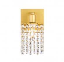 Elegant LD7006BR - Phineas 1 Light Brass and Clear Crystals Wall Sconce