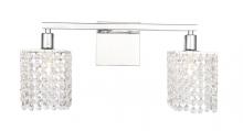  LD7009C - Phineas 2 Light Chrome and Clear Crystals Wall Sconce