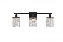  LD7010BK - Phineas 3 Lights Bath Sconce in Black with Clear Crystals