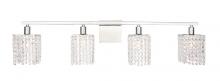 Elegant LD7013C - Phineas 4 Light Chrome and Clear Crystals Wall Sconce