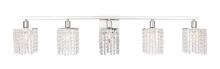  LD7015C - Phineas 5 Light Chrome and Clear Crystals Wall Sconce