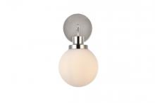 Elegant LD7030W8PN - Hanson 1 Light Bath Sconce in Polished Nickel with Frosted Shade