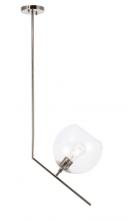  LD8033D10C - Ryland 1 Light Chrome and Clear Glass Pendant