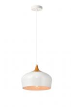  LDPD2004 - Nora Collection Pendant D11.5in H9in Lt:1 Frosted White and Natural Wood Finish