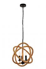  LDPD2109 - Gerrit Collection Pendant D15.7 H16.7 Lt:3 Black and Brown Finish