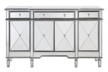 Elegant MF6-1001SC - 3 Drawer 4 Door Cabinet 60 in. x 14 in. x 36 in. in silver Clear