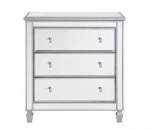  MF6-1019S - 3 Drawer Bedside Cabinet 33 In.x18 In.x32 In. in Silver Paint