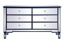  MF6-1036BL - 60 Inch Mirrored 6 Drawer Chest in Blue