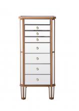  MF6-1103GC - 7 Drawer Jewelry Armoire 18 In.x12 In.x41 In. in Gold Clear