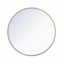  MR4035BR - Metal Frame Round Mirror 28 Inch Brass Finish