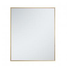  MR43036BR - Metal Frame Rectangle Mirror 30 Inch in Brass