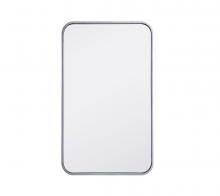  MR801830S - Soft Corner Metal Rectangular Mirror 18x30 Inch in Silver