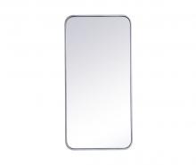  MR801836S - Soft Corner Metal Rectangular Mirror 18x36 Inch in Silver
