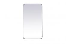  MR802036S - Soft Corner Metal Rectangular Mirror 20x36 Inch in Silver