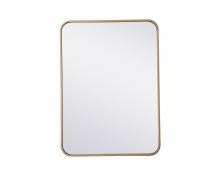  MR802230BR - Soft Corner Metal Rectangular Mirror 22x30 Inch in Brass