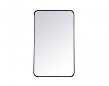  MR802236BK - Soft Corner Metal Rectangular Mirror 22x36 Inch in Black