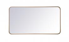  MR802240BR - Soft Corner Metal Rectangular Mirror 22x40 Inch in Brass