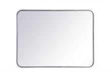  MR802432S - Soft Corner Metal Rectangular Mirror 24x32 Inch in Silver