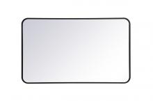  MR802440BK - Soft Corner Metal Rectangular Mirror 24x40 Inch in Black