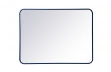  MR802736BL - Soft Corner Metal Rectangular Mirror 27x36 Inch in Blue