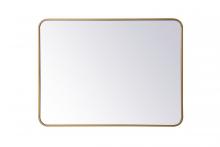  MR802736BR - Soft Corner Metal Rectangular Mirror 27x36 Inch in Brass