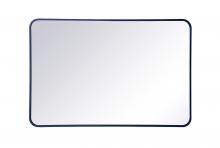  MR802842BL - Soft Corner Metal Rectangular Mirror 28x42 Inch in Blue
