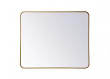  MR803036BR - Soft Corner Metal Rectangular Mirror 30x36 Inch in Brass
