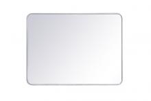 MR803040S - Soft Corner Metal Rectangular Mirror 30x40 Inch in Silver