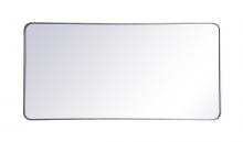 MR803060S - Soft Corner Metal Rectangular Mirror 30x60 Inch in Silver