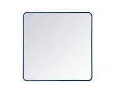  MR803636BL - Soft Corner Metal Rectangular Mirror 36x36 Inch in Blue