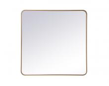  MR803636BR - Soft Corner Metal Rectangular Mirror 36x36 Inch in Brass