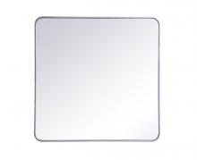  MR803636S - Soft Corner Metal Rectangular Mirror 36x36 Inch in Silver