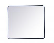  MR803640BL - Soft Corner Metal Rectangular Mirror 36x40 Inch in Blue