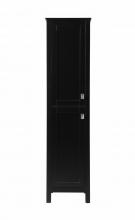  SC011665BK - 16 Inch Wide Bathroom Linen Storage Freestanding Cabinet in Black