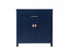  SC013030BL - 30 Inch Wide Bathroom Storage Freestanding Cabinet in Blue