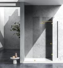 Elegant SD155-3578BGD - Fixed frameless shower door 35 x 78 Brushed Gold